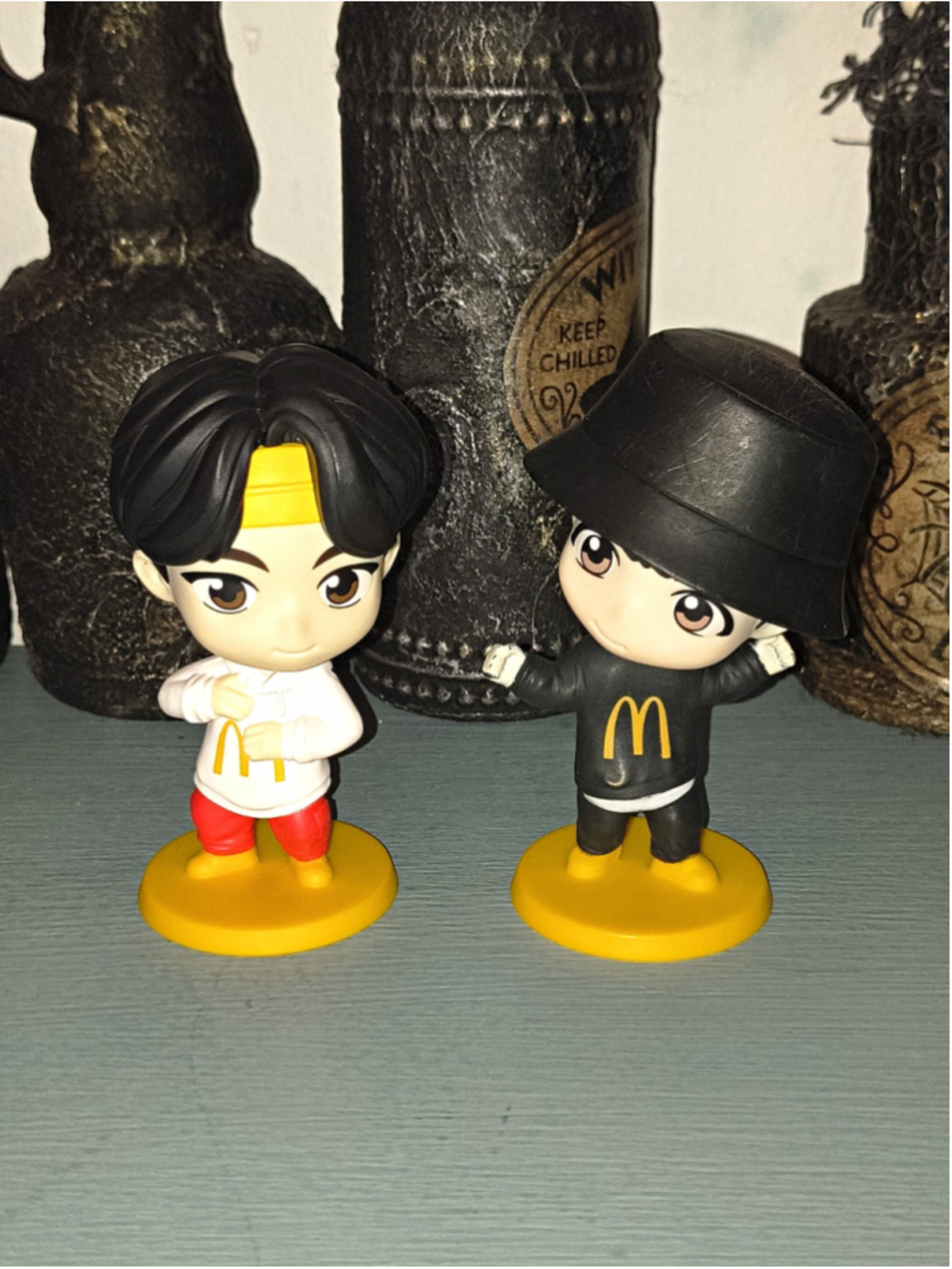 McDonald's BTS Meal 2021 Premium Toy Figures Lot of 2 w/ Yellow Bases
